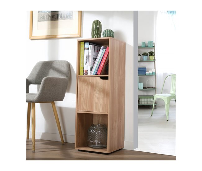Mueble 3 estantes con una puerta Madera