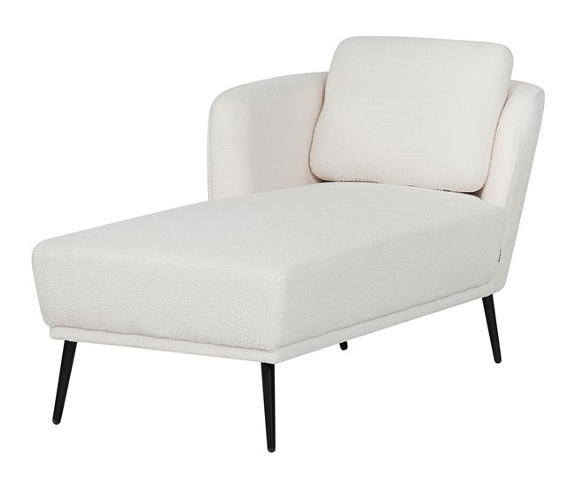 Beliani Chaise longue Bouclé ARTHEZE Crema