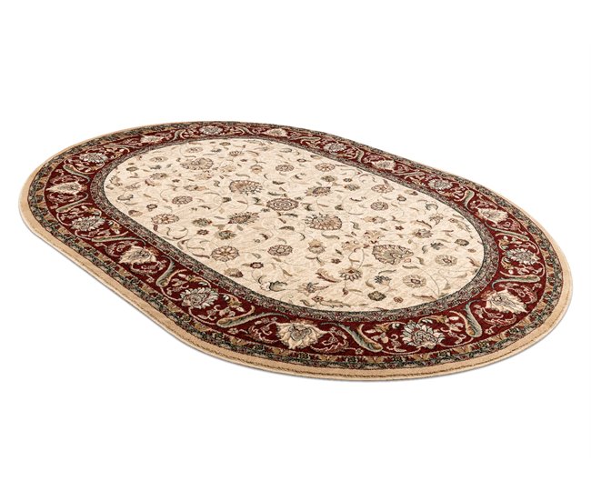 Alfombra de lana OMEGA oval ARIES flores 200x300 Marron