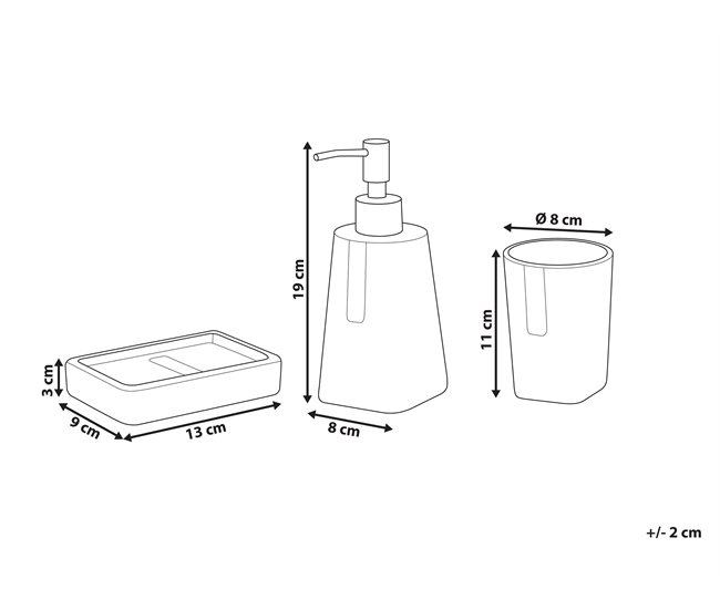 Beliani Conjunto de accesorios de baño SONANA Beige