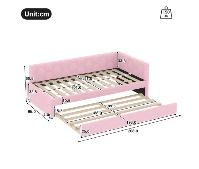 Camas nido 95x208 Rosa