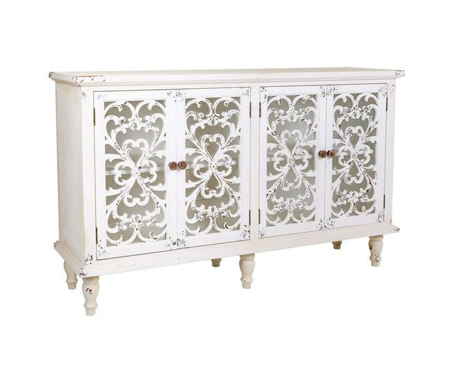 Aparador de madera 4 puertas Blanco