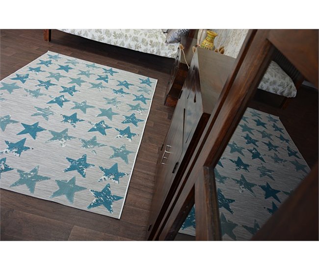Alfombra LISBOA Estrellas Estrellitas 200x290 Azul