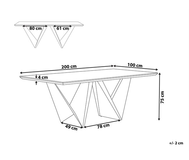 Beliani Conjunto de 2 mesas auxiliares SIERRA 100x200 Marron