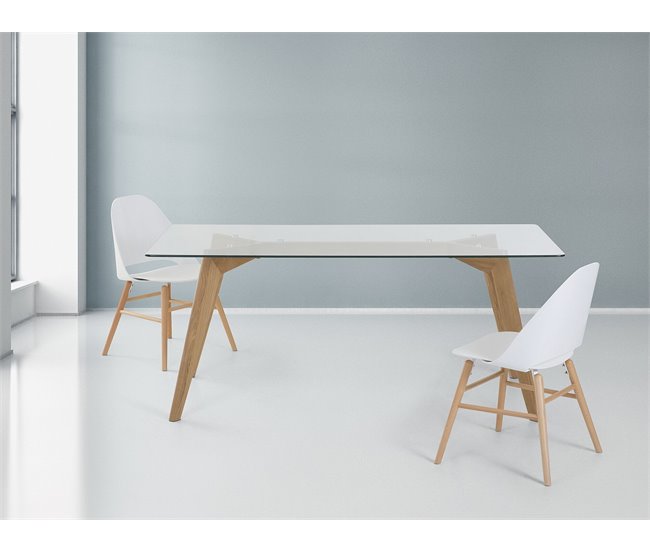 Beliani Mesa auxiliar HOUMA 90x180 Transparente