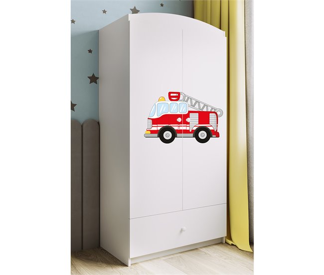 Armario 2 puertas 1 cajón Kocot Kids Babydream Bombero Blanco