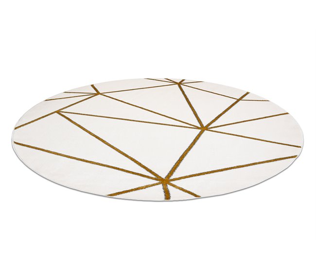 Alfombra EMERALD exclusivo 1013 circulo - glamour 120x120 Crema