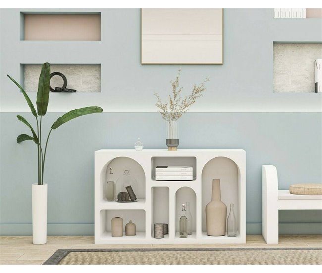 Aparador com efeito madeira 120 Blanco