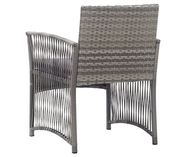 2 Sillones de jardín de ratán sintético con cojines Antracita