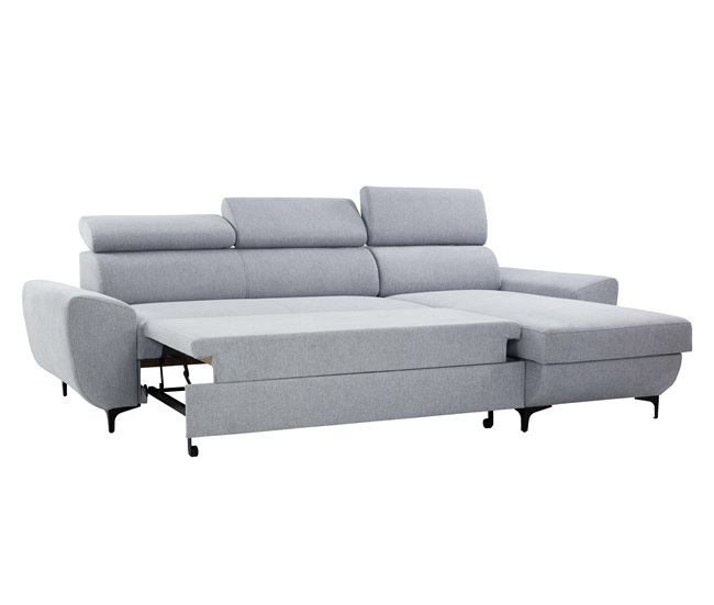 Chaise longue WESLEY reversible 3 plazas gris claro Gris Claro