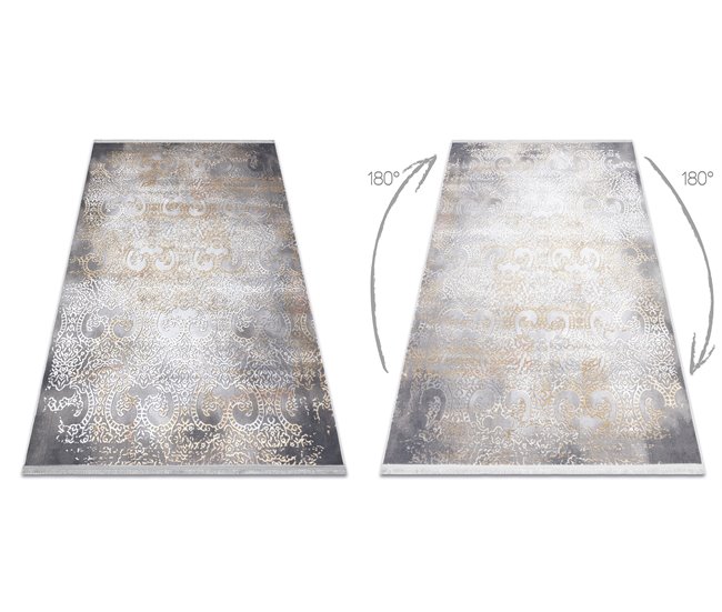 Alfombra LUCE 84 moderna Ornamento vintage Structural 154x220 Gris