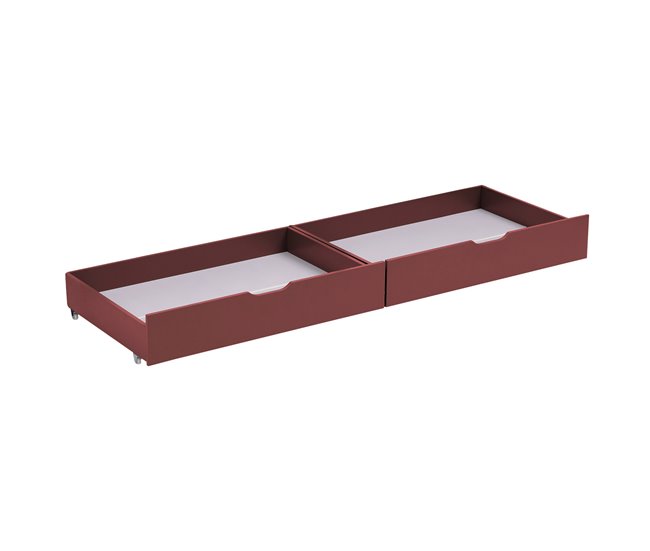 Juego de 2 cajones para cama de madera Naranja