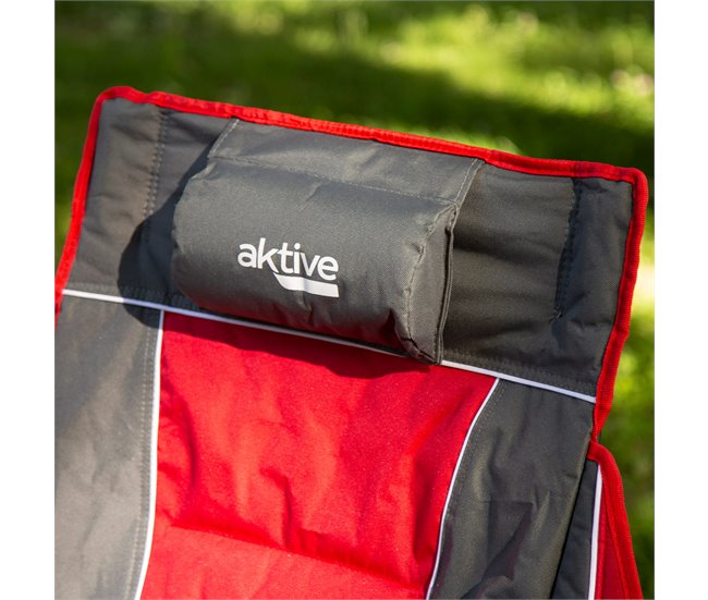 Aktive Silla mecedora plegable camping c/cojín y bolsillos Gris