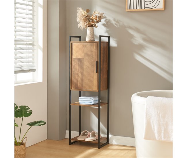 Mueble de baño auxiliar Namsskogan con compartimentos Nogal