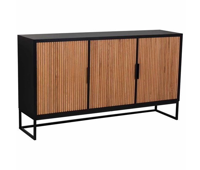 Aparador de 3 puertas de madera y metal Marron