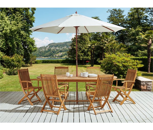 Beliani Conjunto de comedor MAUI Marron