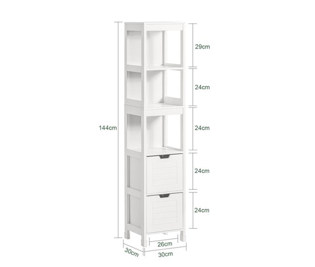 Mueble Columna de baño FRG126-W SoBuy Blanco