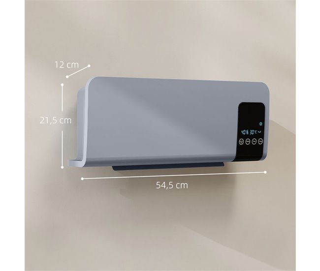 Calentador Eléctrico Pared ABS HOMCOM, hogar - climatización Gris