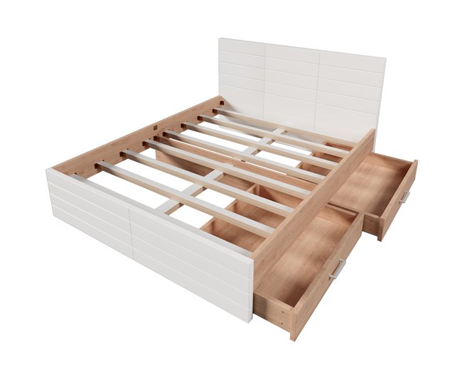 Camas de matrimonio 145x207 Blanco