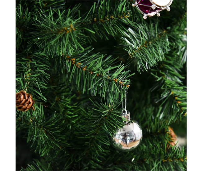 Árbol de Navidad PVC, Metal HOMCOM, hogar - decoración hogareña Verde