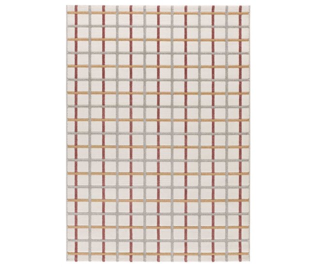 Alfombra de cuadros con relieve KARISMA - ATTICGO 133x190 Gris