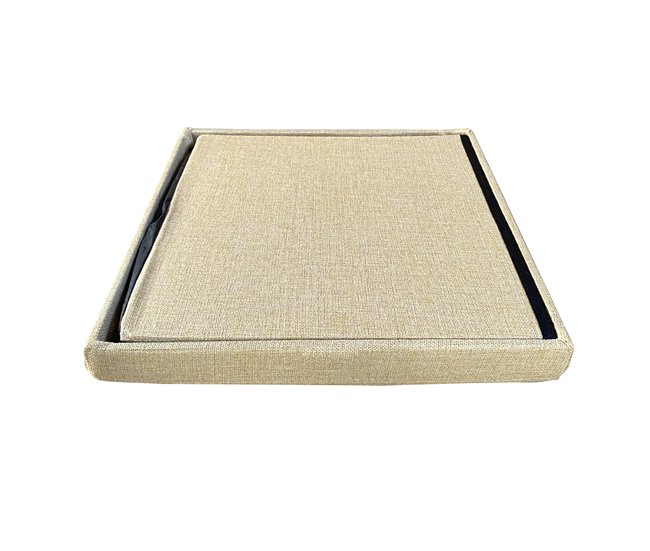 Puff Ottoman de Almacenaje Cuadrado Plegable Beige