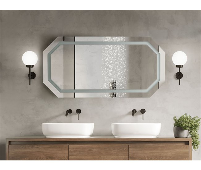 Beliani Espejo de baño LOCMARIAQUER Gris