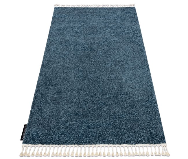 Alfombra BERBER 9000 Franjas Bereber Marroquí Shaggy 200x290 Azul