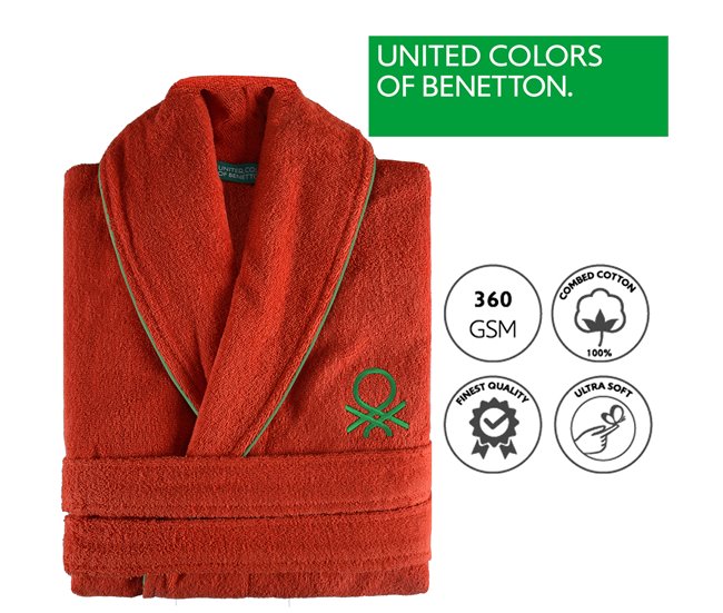 Albornoz benetton 360 gsm 100% algodón Rojo