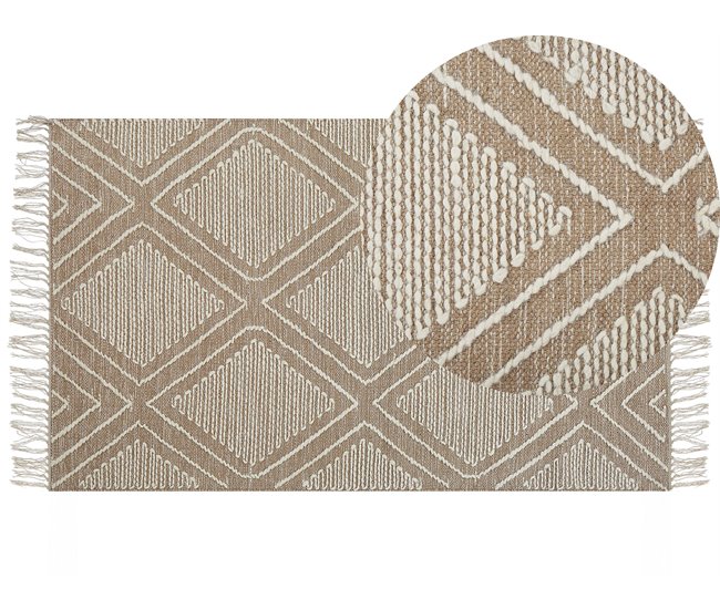 Beliani Alfombra de pelo corto KACEM Beige