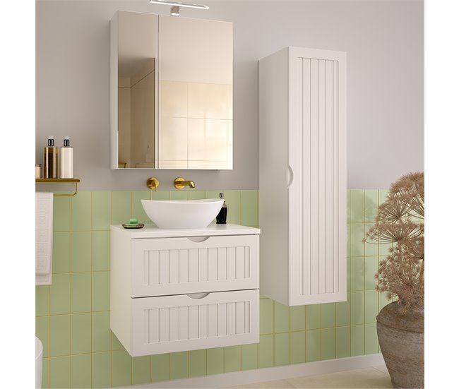 Mueble bajo lavabo encimera Soline 60 Blanco