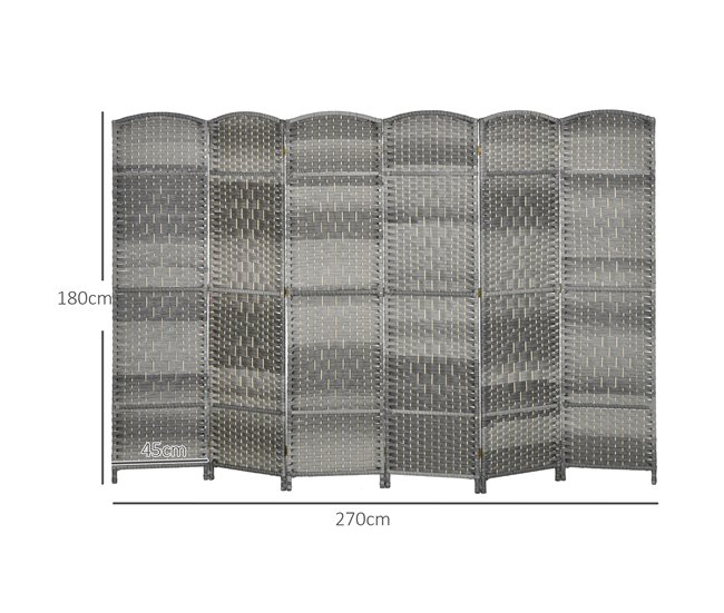 Biombo Polipropileno HOMCOM, hogar - decoración Gris
