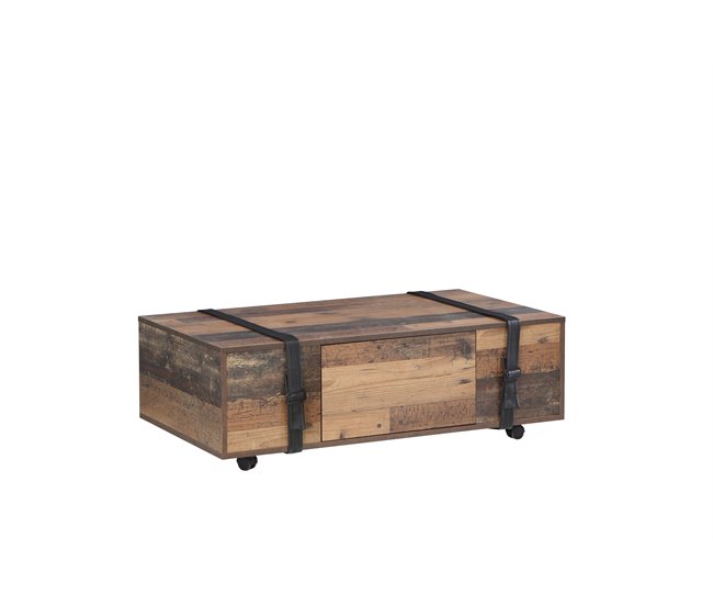 Mesa de centro NELLEKE vintage antiguo 110x35x60cm Marron