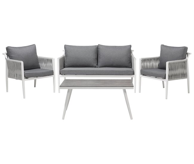 Beliani Conjunto de jardín Aluminio LATINA Blanco