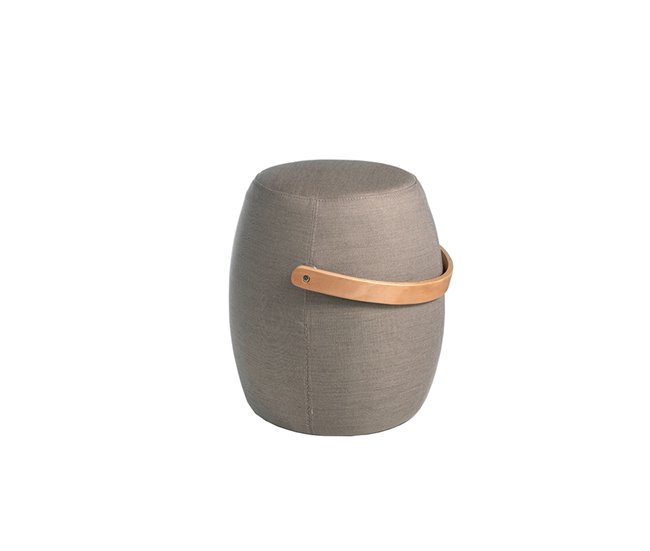 ANGEL CERDA Puff tapizado en tela Gris