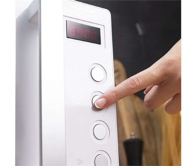 Microondas GrandHeat 2000 Flatbed White Cecotec Plateado