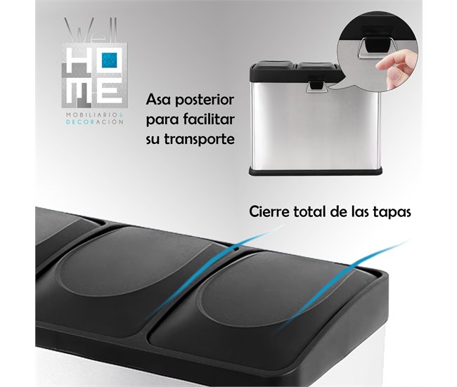 Cubo de reciclaje ecológico Gris Claro