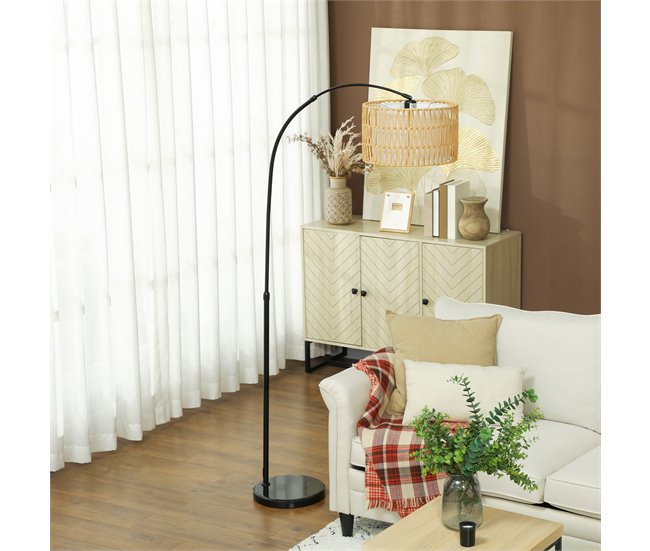 Lámpara de Pie Metal HOMCOM, hogar - iluminación Negro