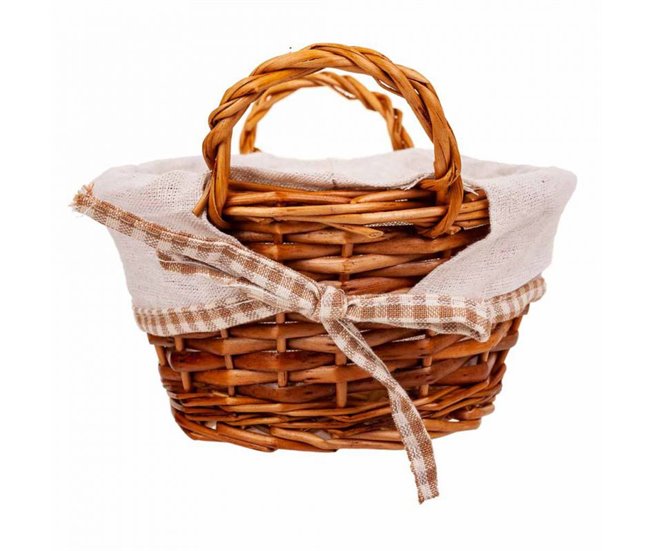 Panera mimbre forrada Marron