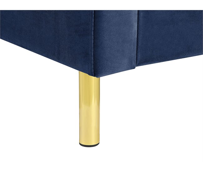 Beliani Cama Terciopelo VILLETTE 165x222 Azul Marino