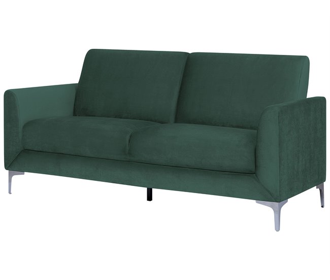 Beliani Sofá de 3 plazas Terciopelo FENES Azul Marino