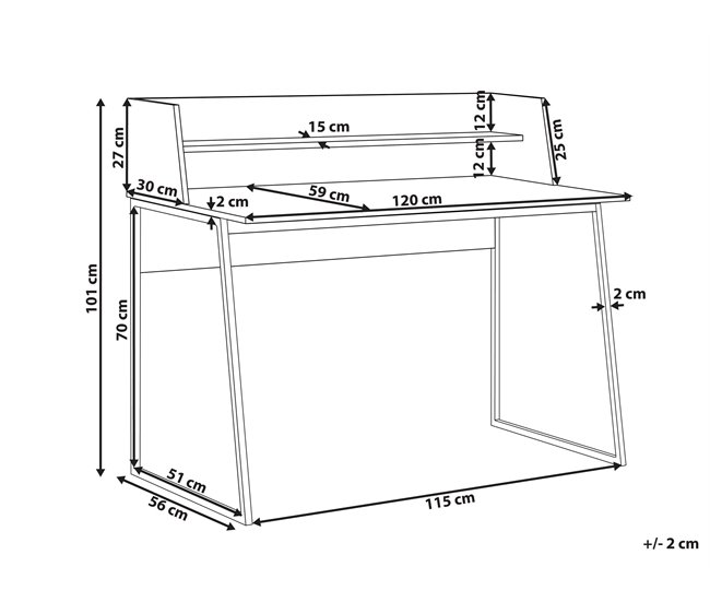 Beliani Escritorio HARISON 120x59 Marron