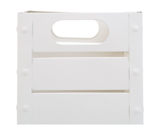 Cesto rectangular de metal impreso Gris