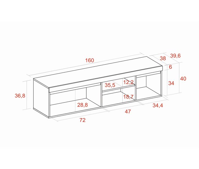 Conjunto Muebles de Salón, Mesa, Aparador, Mueble TV Roble