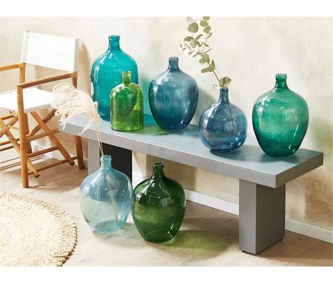 Beliani Jarrón para flores ROTI Azul Claro