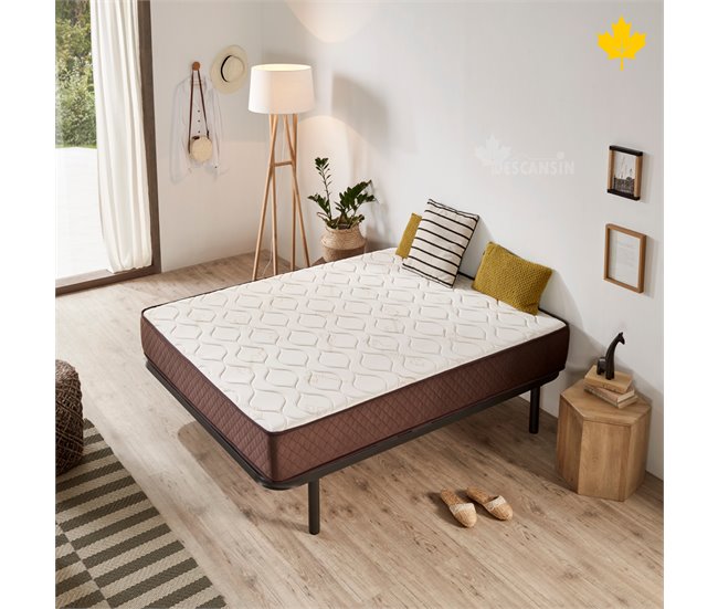Pack Colchon + Almohada Visco + Somier Descansin | Ideal Personas con Dolores de Espalda, Silencioso 