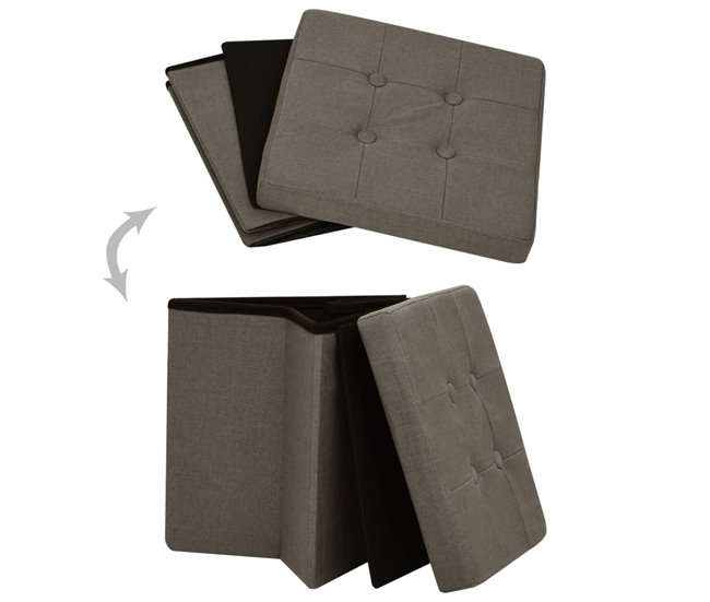 Taburetes De Almacenamiento Marron Claro