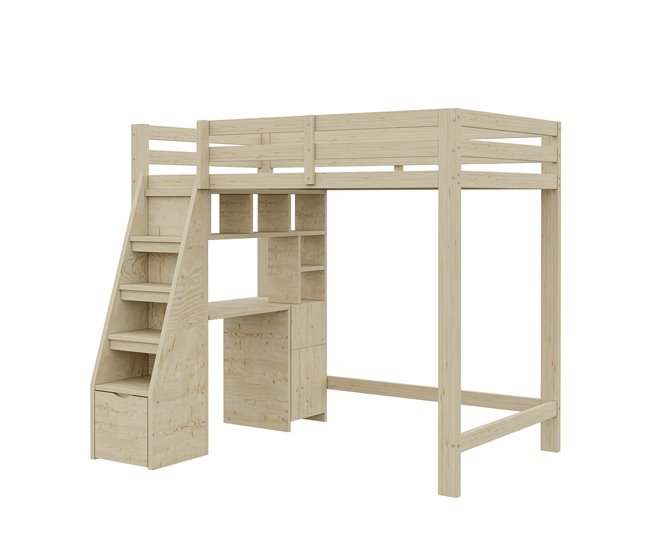 Cama alta para niños 126x205 Natural