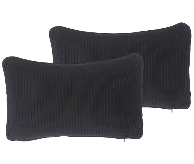 Beliani Cojín decorativo GUDARI 30x50 Negro