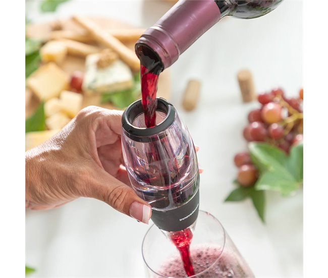 Aireador de Vino con Filtro, Soporte y Funda Transparente